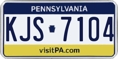 PA license plate KJS7104