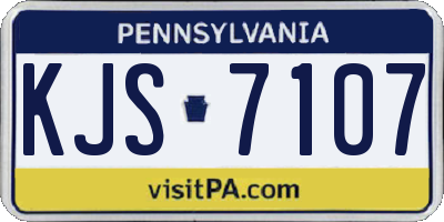 PA license plate KJS7107