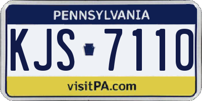 PA license plate KJS7110