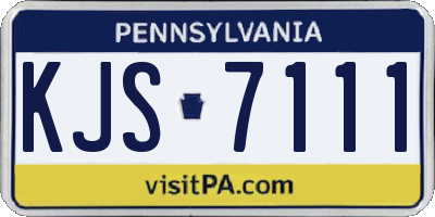 PA license plate KJS7111