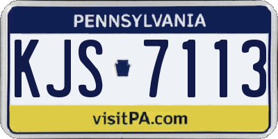 PA license plate KJS7113