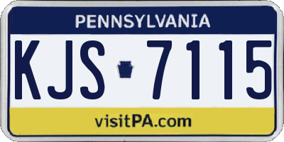 PA license plate KJS7115