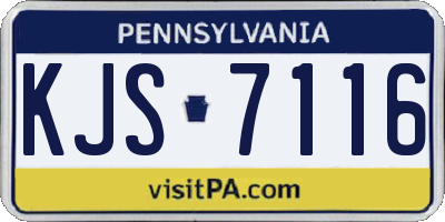 PA license plate KJS7116