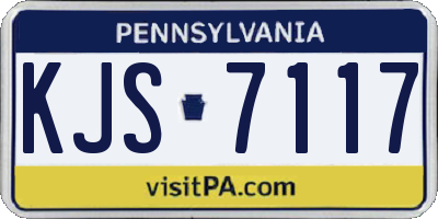 PA license plate KJS7117