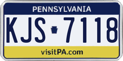 PA license plate KJS7118