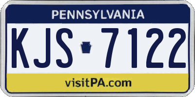 PA license plate KJS7122