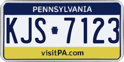 PA license plate KJS7123