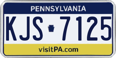 PA license plate KJS7125
