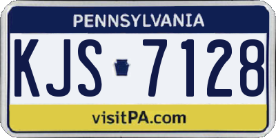 PA license plate KJS7128