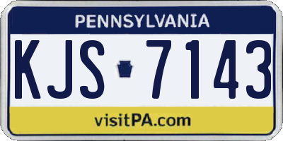 PA license plate KJS7143
