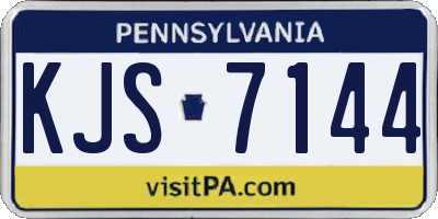 PA license plate KJS7144