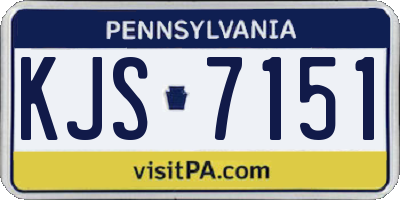 PA license plate KJS7151