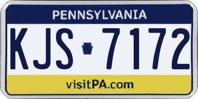 PA license plate KJS7172
