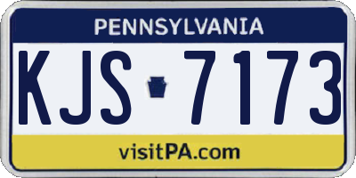 PA license plate KJS7173
