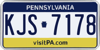 PA license plate KJS7178