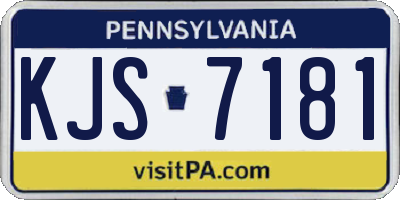 PA license plate KJS7181