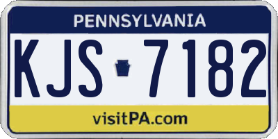 PA license plate KJS7182