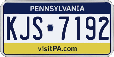 PA license plate KJS7192