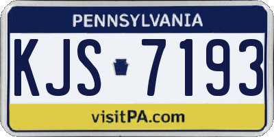 PA license plate KJS7193