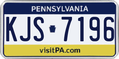 PA license plate KJS7196
