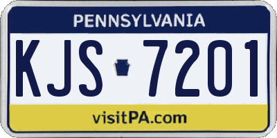 PA license plate KJS7201