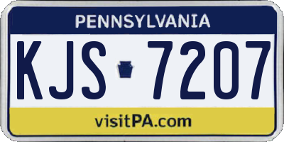 PA license plate KJS7207