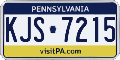 PA license plate KJS7215