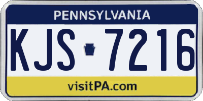 PA license plate KJS7216