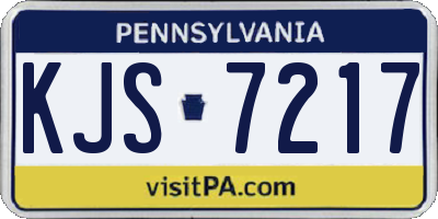 PA license plate KJS7217
