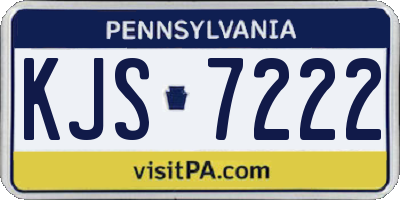 PA license plate KJS7222