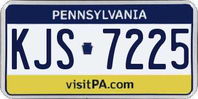 PA license plate KJS7225
