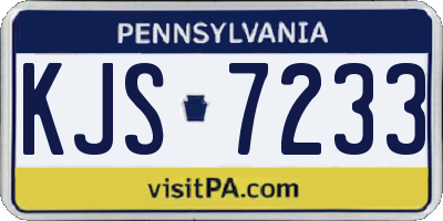 PA license plate KJS7233