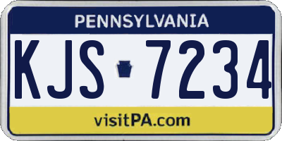 PA license plate KJS7234