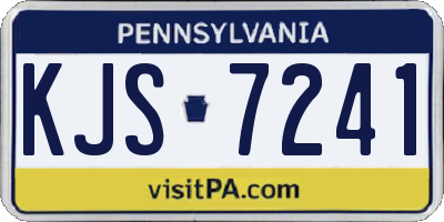 PA license plate KJS7241