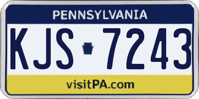 PA license plate KJS7243