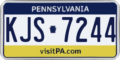 PA license plate KJS7244