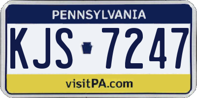 PA license plate KJS7247
