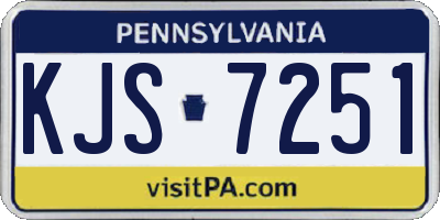 PA license plate KJS7251