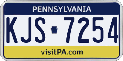 PA license plate KJS7254
