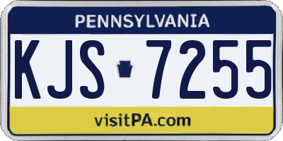 PA license plate KJS7255