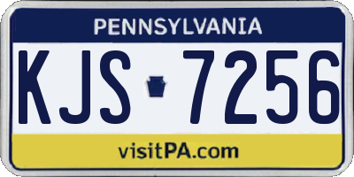 PA license plate KJS7256