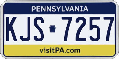 PA license plate KJS7257