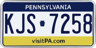 PA license plate KJS7258