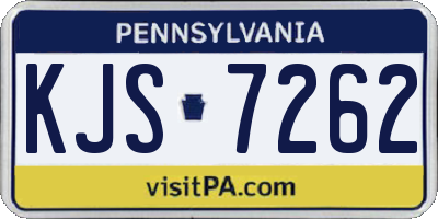 PA license plate KJS7262