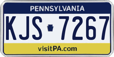 PA license plate KJS7267