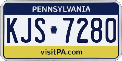 PA license plate KJS7280
