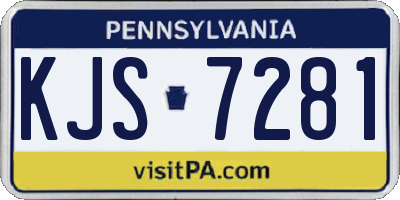 PA license plate KJS7281