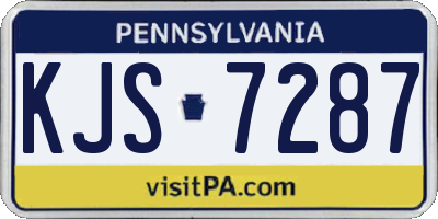 PA license plate KJS7287