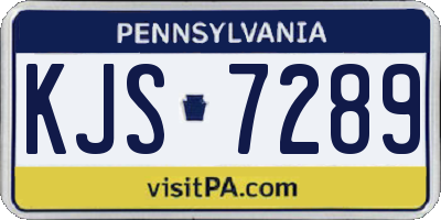 PA license plate KJS7289
