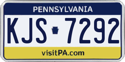 PA license plate KJS7292
